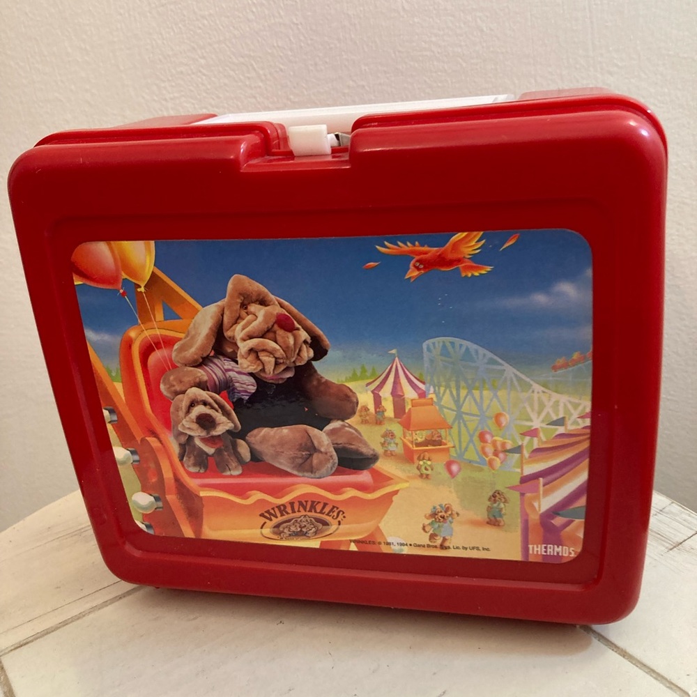 Vintage 80’s Wrinkles lunchbox with thermos